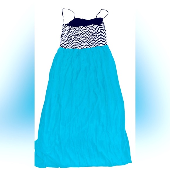 Enforce Studio spaghetti strap Hepburn patterned top maxi dress Sz 8 - Picture 3 of 5